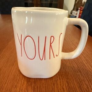 Rae Dunn Cream and Red 'YOURS' Mug